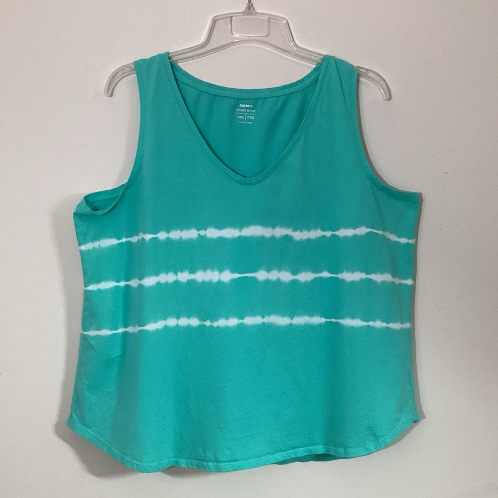 Old Navy Teal and White Women's Tank Top XXL